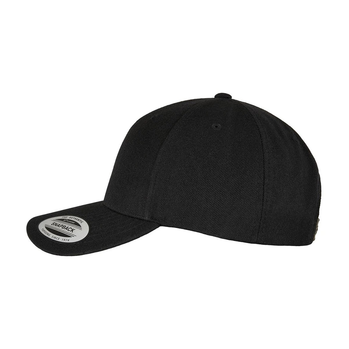 Black - Side - Flexfit Unisex Adult Logo 5 Panel Snapback Cap