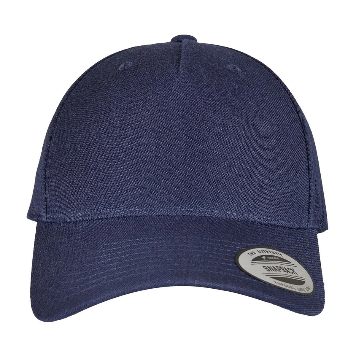 Navy - Front - Flexfit Unisex Adult Logo 5 Panel Snapback Cap