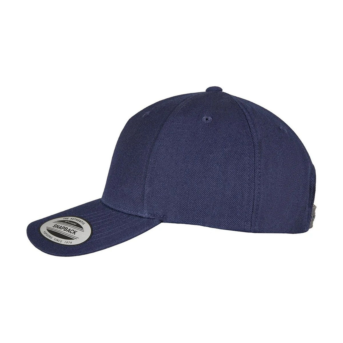 Navy - Side - Flexfit Unisex Adult Logo 5 Panel Snapback Cap