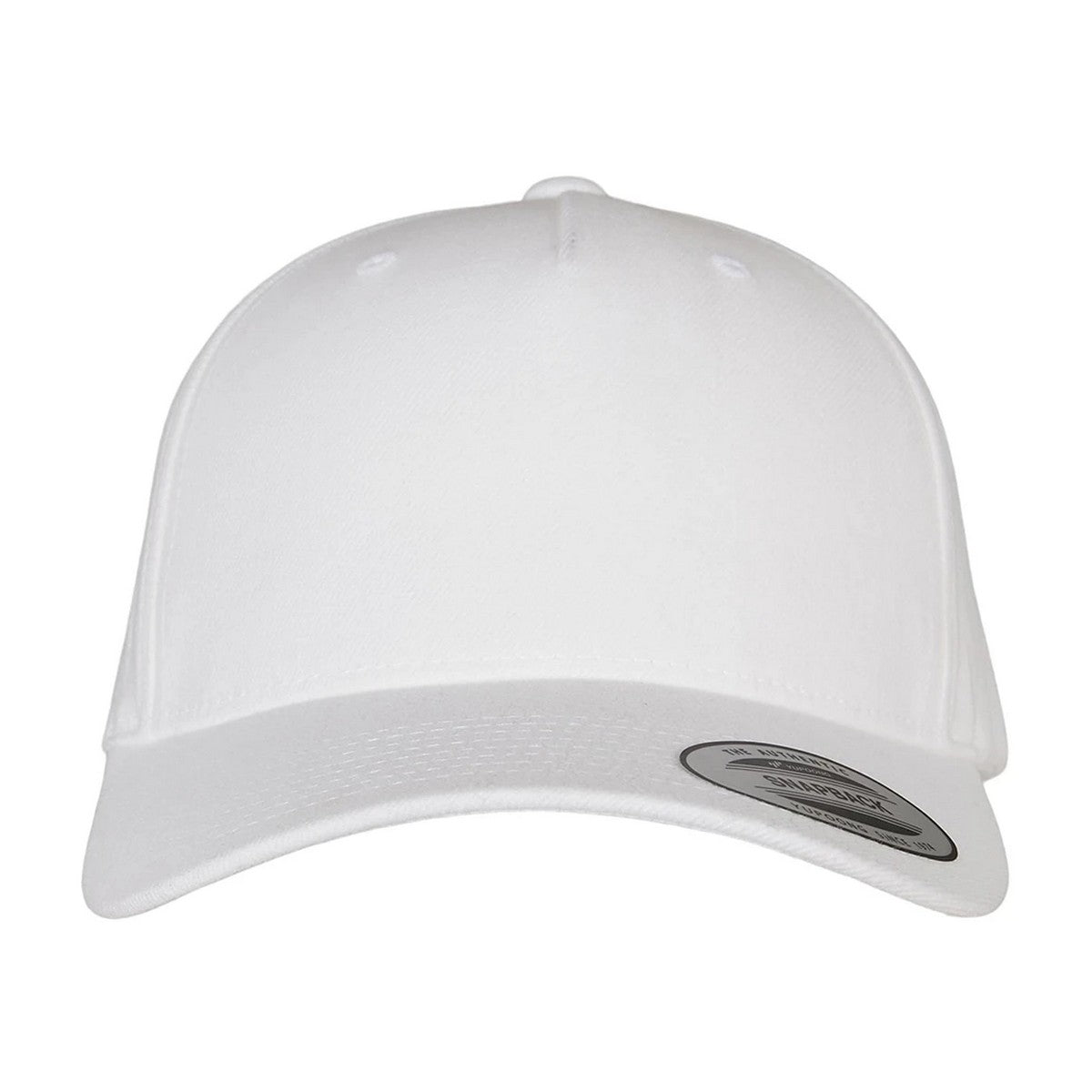 White - Front - Flexfit Unisex Adult Logo 5 Panel Snapback Cap