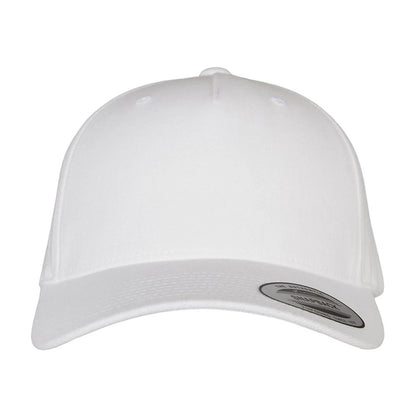 White - Front - Flexfit Unisex Adult Logo 5 Panel Snapback Cap