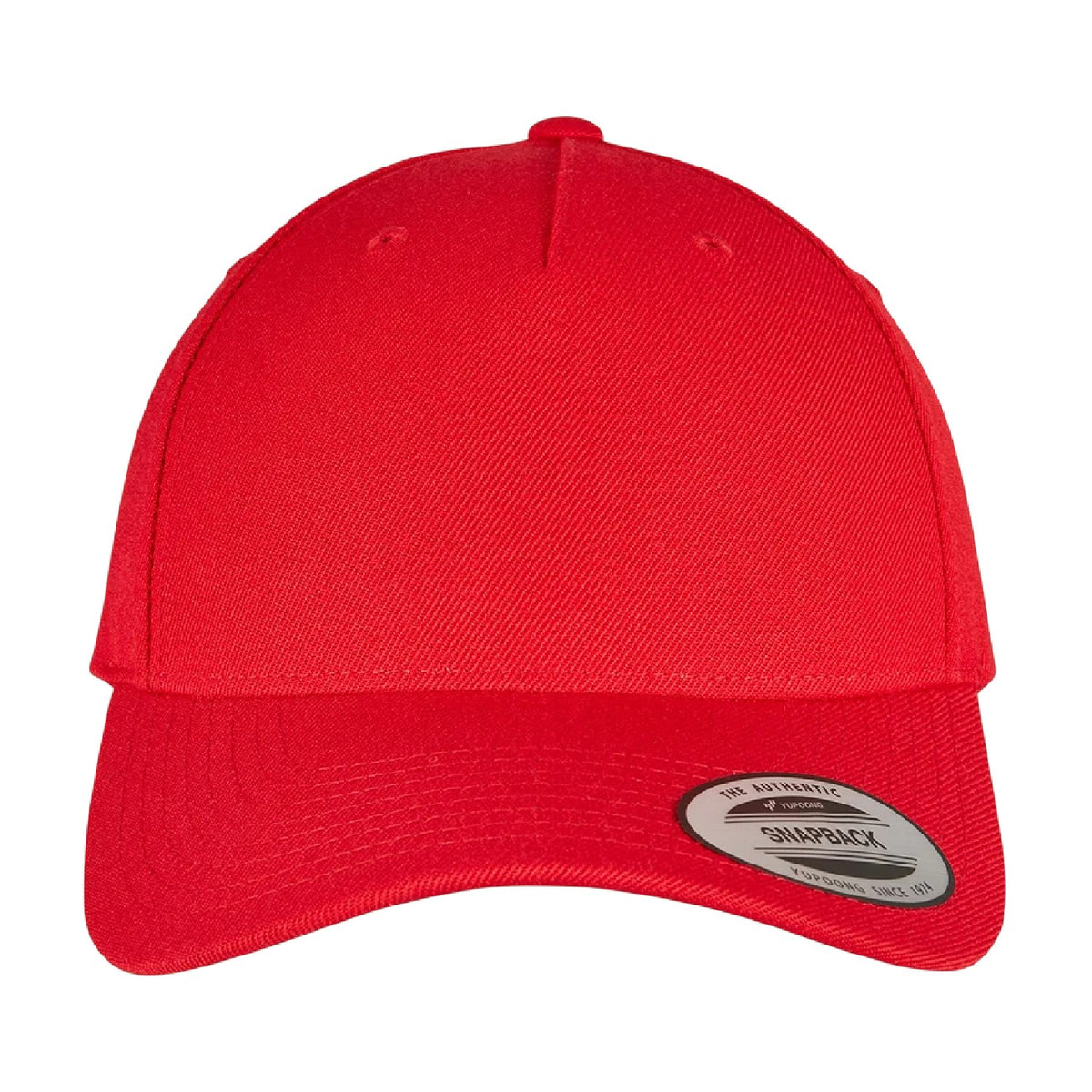 Red - Front - Flexfit Unisex Adult Logo 5 Panel Snapback Cap