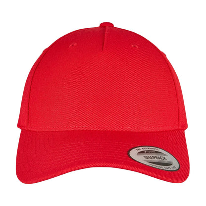 Red - Front - Flexfit Unisex Adult Logo 5 Panel Snapback Cap