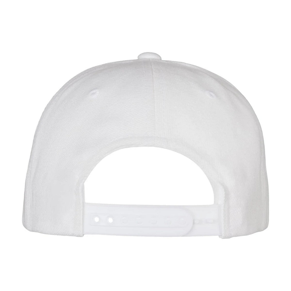 White - Back - Flexfit Unisex Adult Logo 5 Panel Snapback Cap