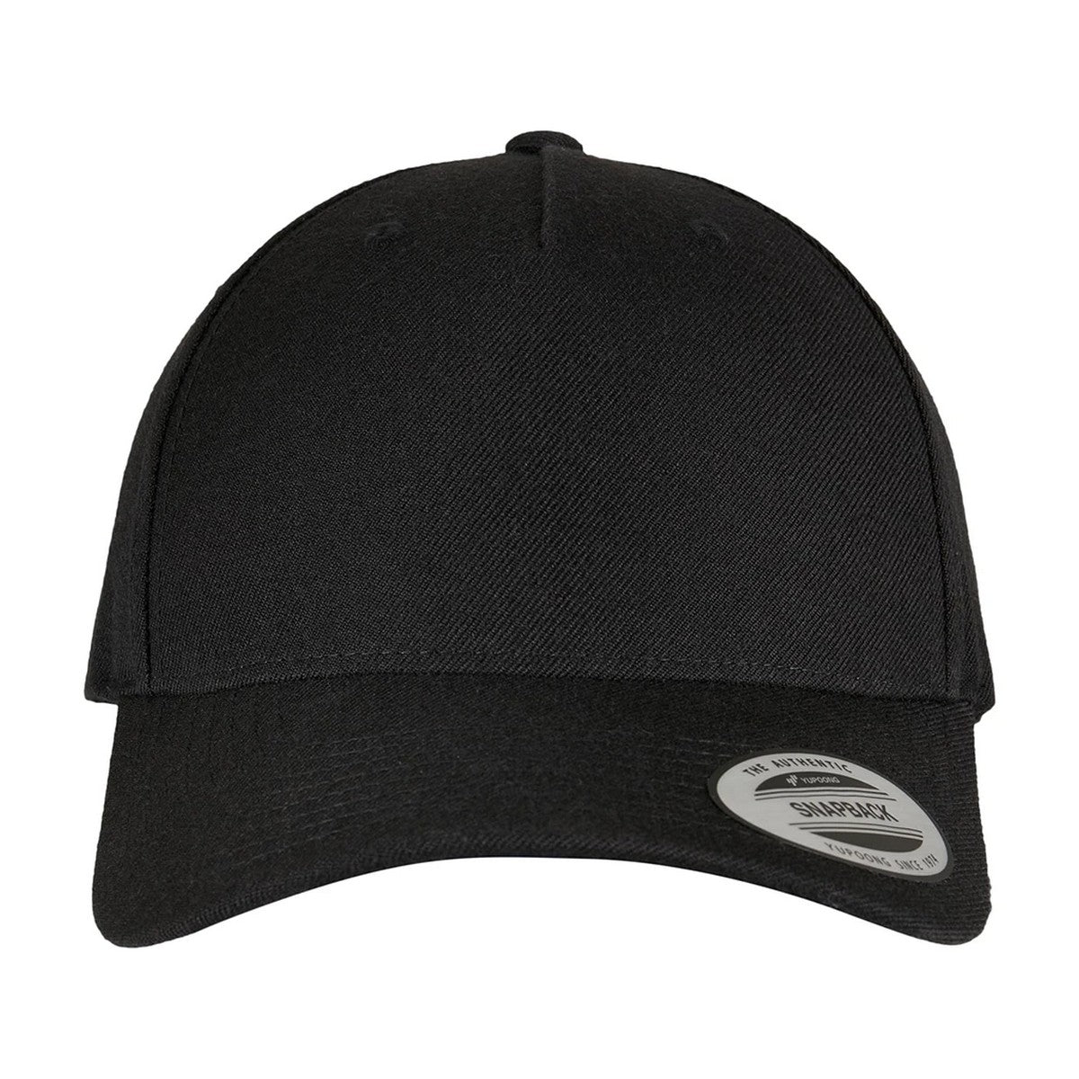 Black - Front - Flexfit Unisex Adult Logo 5 Panel Snapback Cap