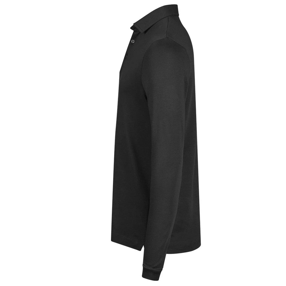 Black - Lifestyle - Tee Jays Mens Prima Long-Sleeved Polo Shirt