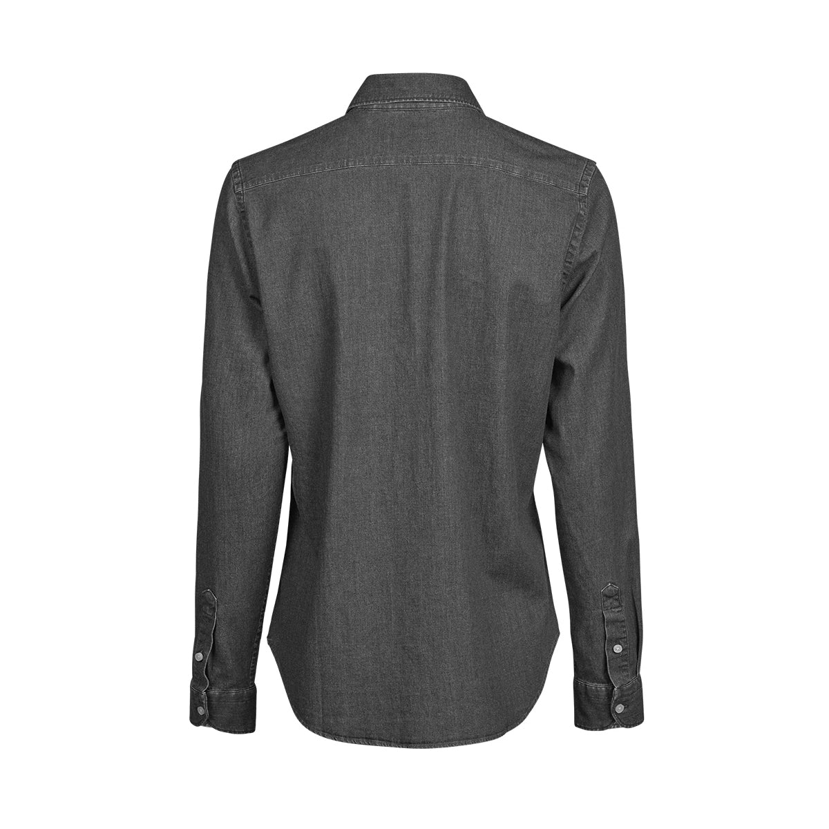 Black Denim - Back - Tee Jays Womens-Ladies Denim Long-Sleeved Shirt