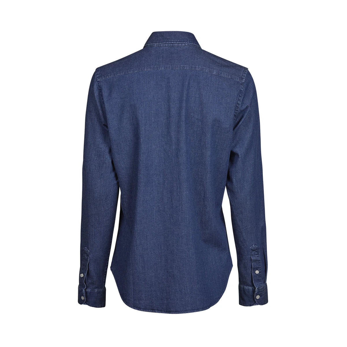 Blue Denim - Back - Tee Jays Womens-Ladies Denim Long-Sleeved Shirt