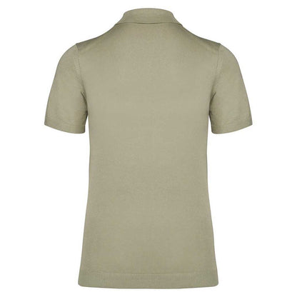 Almond Green - Back - Spasso Mens Knitted Straight Polo Shirt