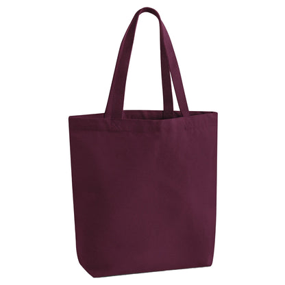 Burgundy - Front - Westford Mill Canvas Heavyweight Tote Bag