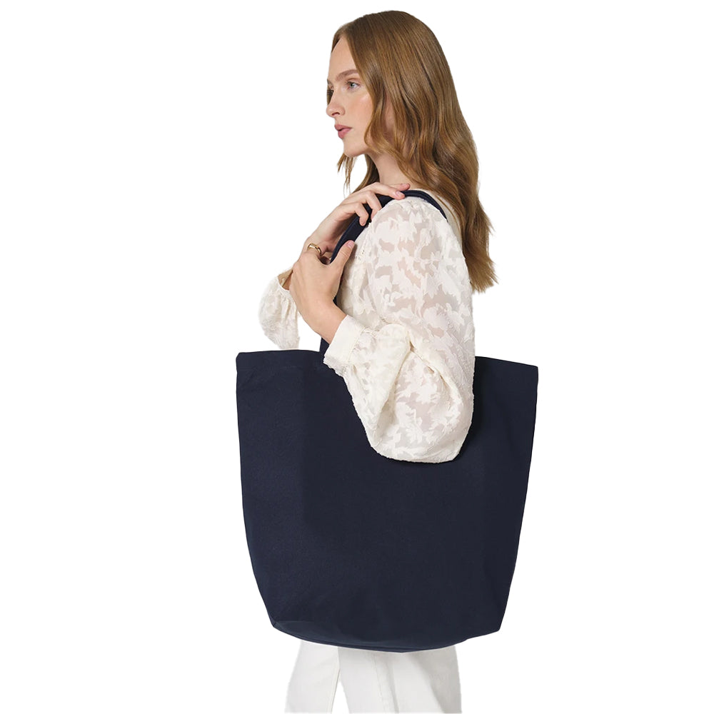 French Navy - Back - Westford Mill Canvas Heavyweight Tote Bag