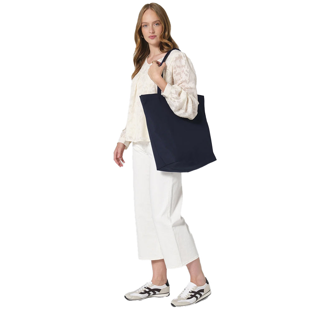 French Navy - Side - Westford Mill Canvas Heavyweight Tote Bag