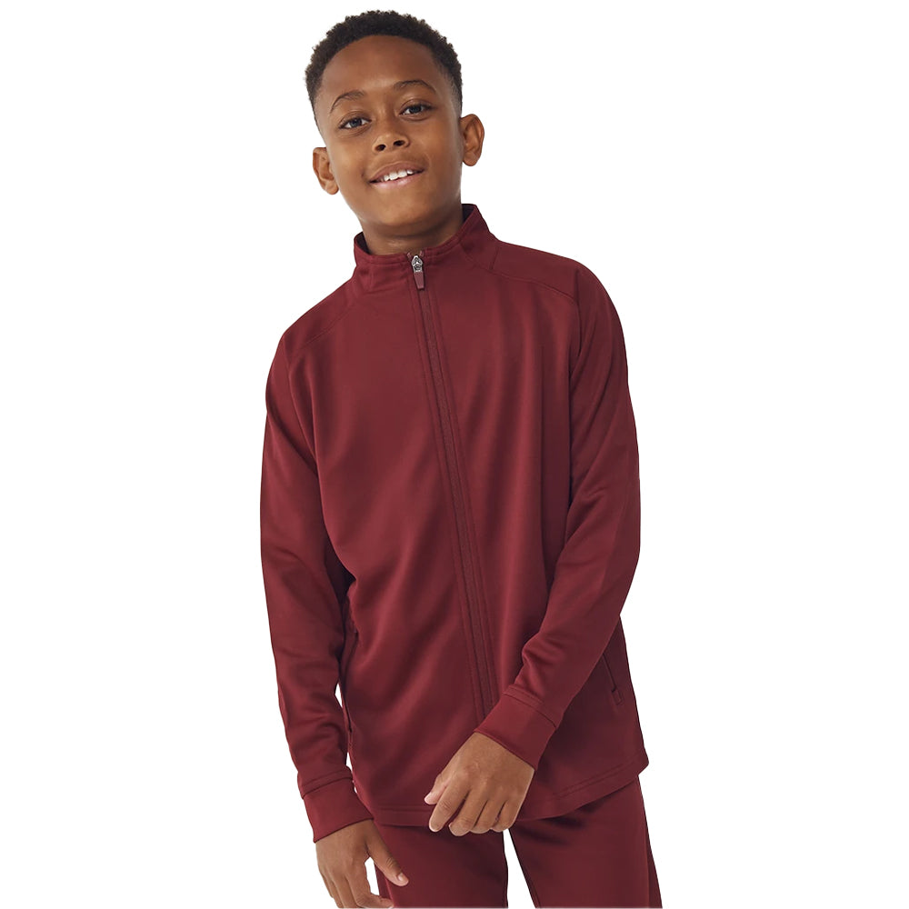 Burgundy - Lifestyle - Finden & Hales Childrens-Kids Knitted Tracksuit Top
