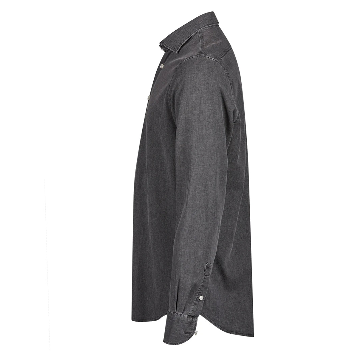 Black Denim - Side - Tee Jays Mens Denim Long-Sleeved Shirt