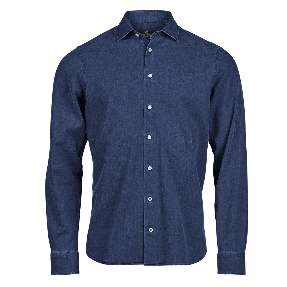 Blue Denim - Front - Tee Jays Mens Denim Long-Sleeved Shirt