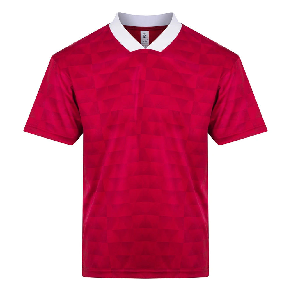 Red-White - Front - Just Cool Unisex Adult AWDis Retro Sports Relaxed Fit Jersey