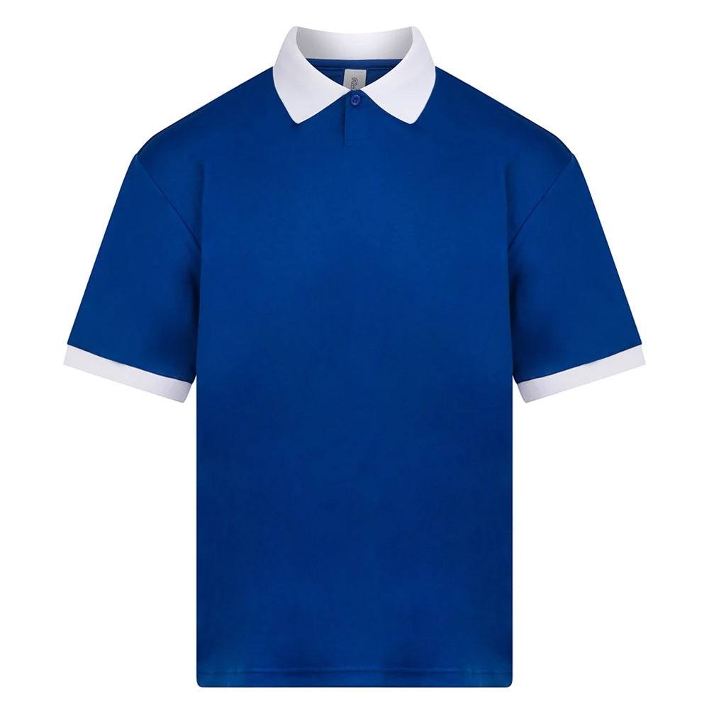 Dark Royal-White - Front - Just Cool Unisex Adult AWDis Retro Sports Relaxed Fit Jersey