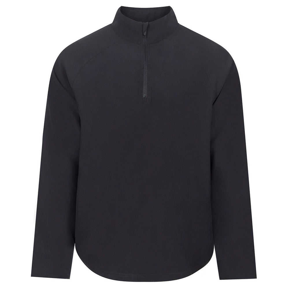 Black - Front - Tombo Unisex Adult Technical Quarter Zip Track Top