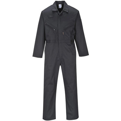 Black - Front - Portwest Mens Liverpool Zipped Overalls