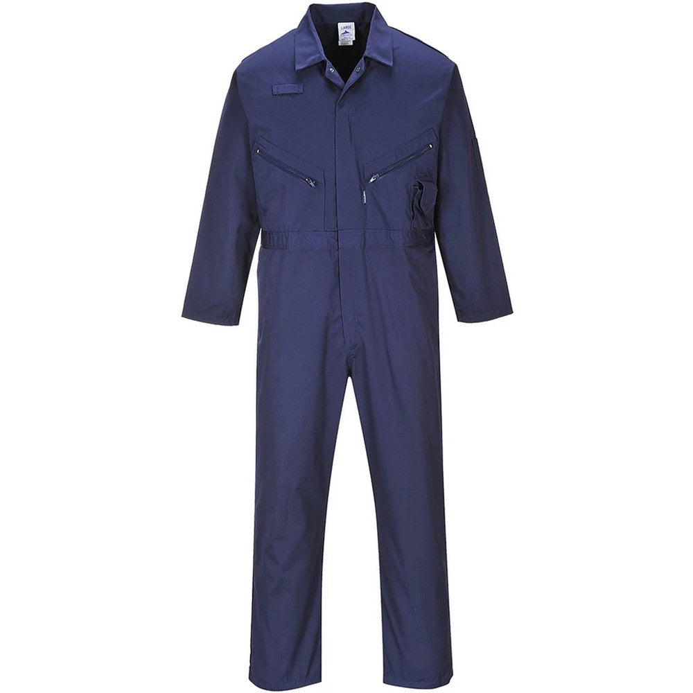 Navy - Front - Portwest Mens Liverpool Zipped Overalls