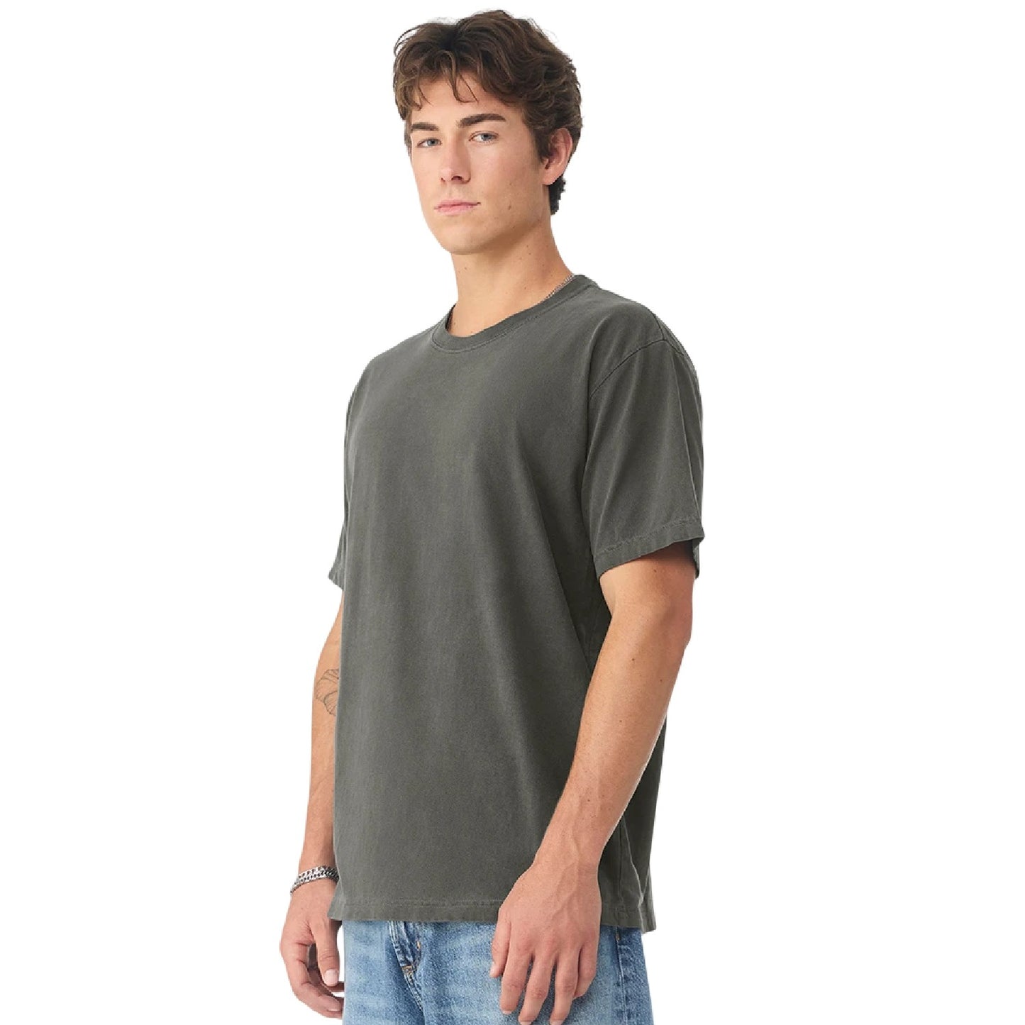 Washed Charcoal - Side - Bella + Canvas Unisex Adult Washed Canvas Heavyweight T-Shirt