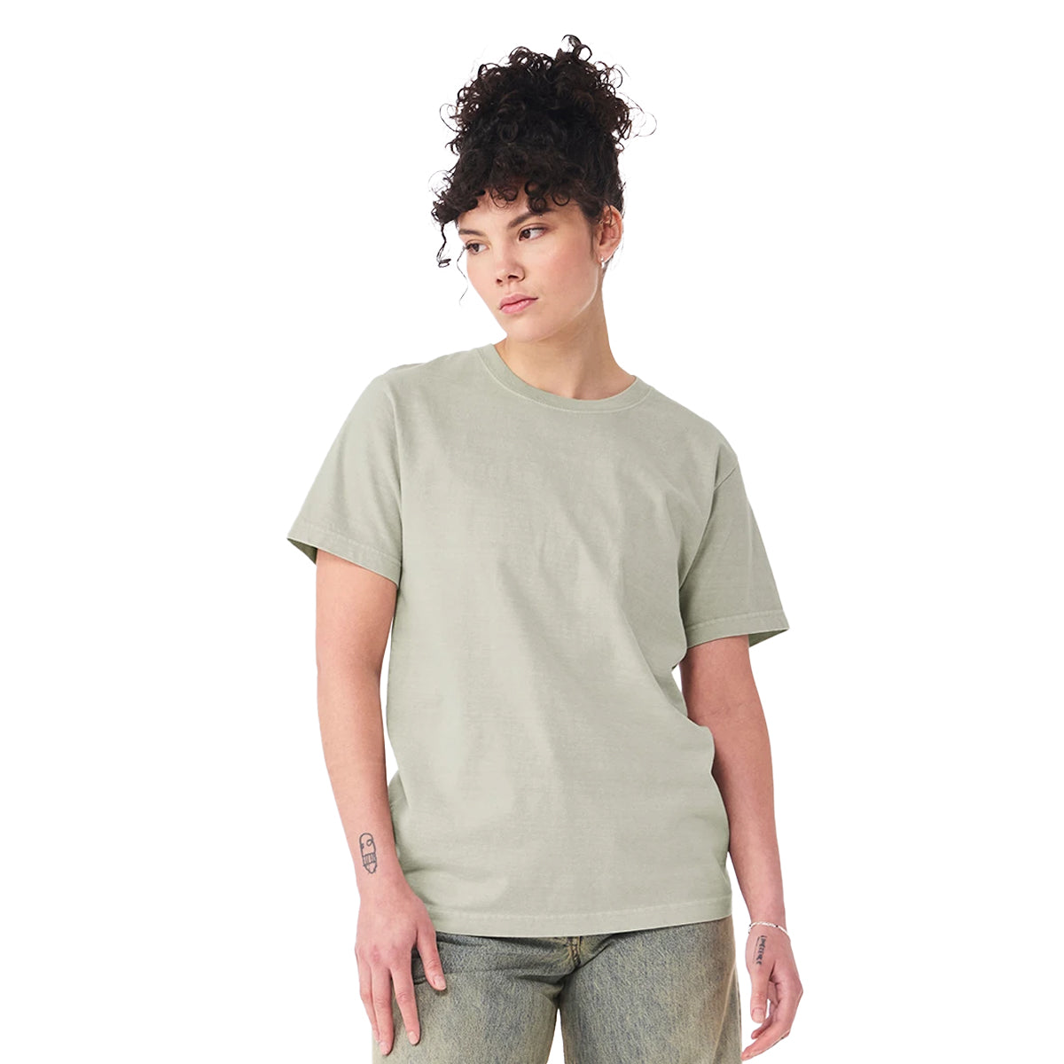 Washed Thyme - Side - Bella + Canvas Unisex Adult Washed Canvas Heavyweight T-Shirt