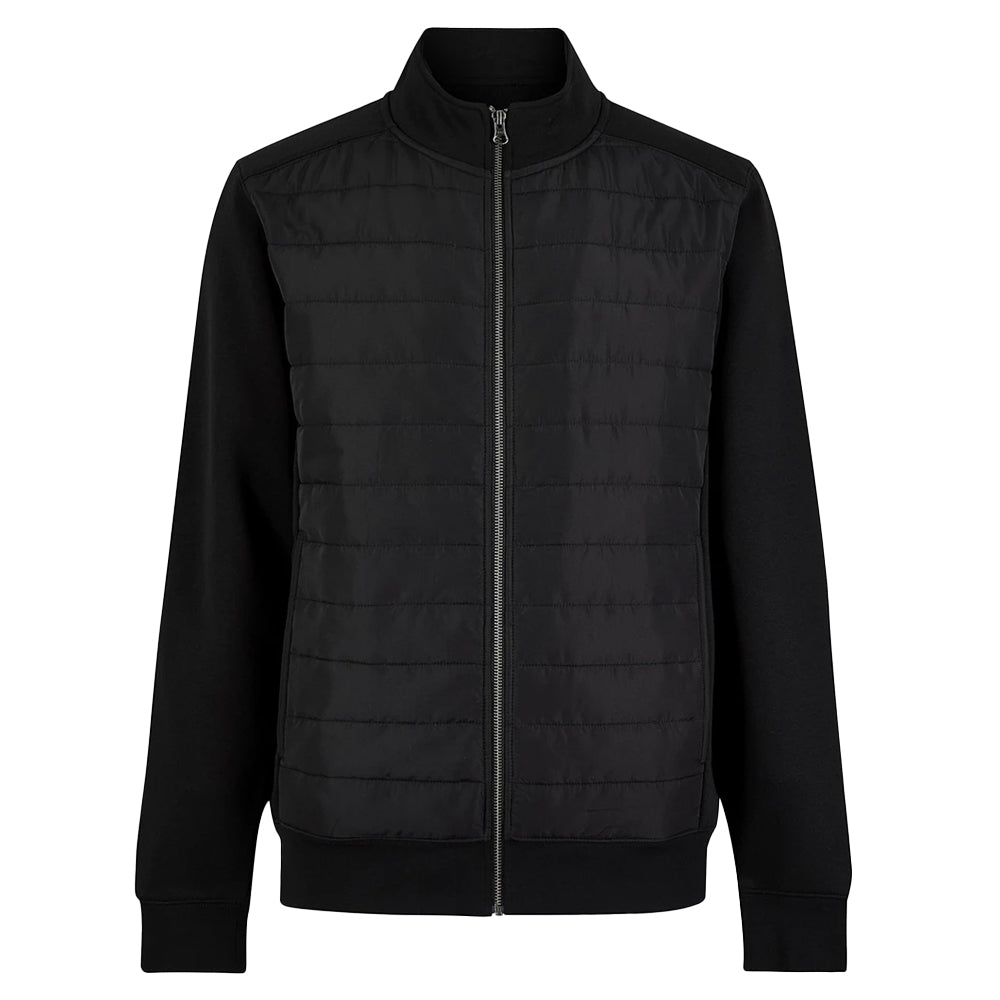 Black - Front - Kustom Kit Unisex Adult Quilted Full Zip Regular Sweat Jacket