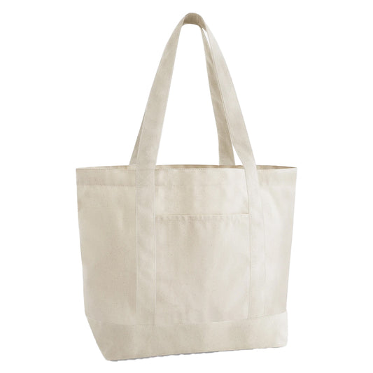 Natural - Front - Westford Mill EarthAware Organic Varsity Tote Bag
