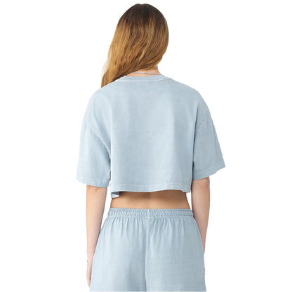 Washed Denim - Back - Bella + Canvas Womens-Ladies Heavyweight Crop T-Shirt