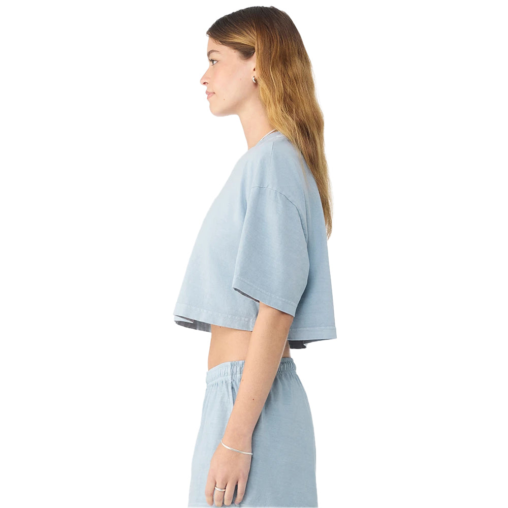 Washed Denim - Side - Bella + Canvas Womens-Ladies Heavyweight Crop T-Shirt