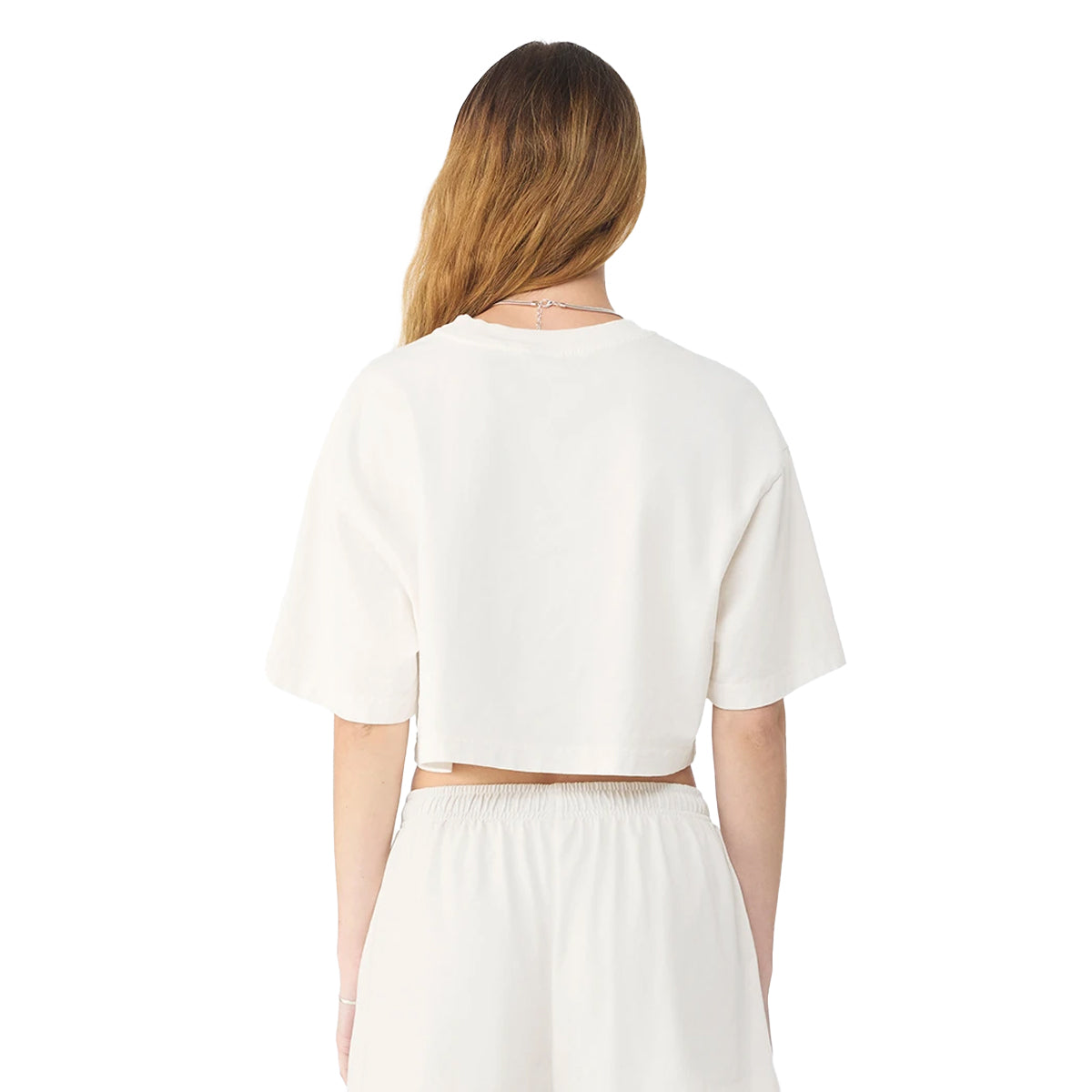 Vintage White - Back - Bella + Canvas Womens-Ladies Heavyweight Crop T-Shirt