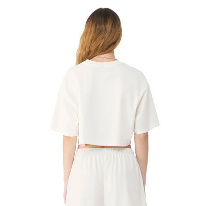 Vintage White - Back - Bella + Canvas Womens-Ladies Heavyweight Crop T-Shirt
