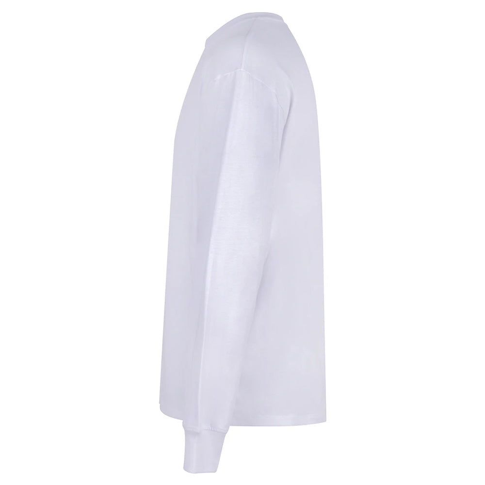 White - Side - Anthem Mens Headline Heavy Long-Sleeved T-Shirt