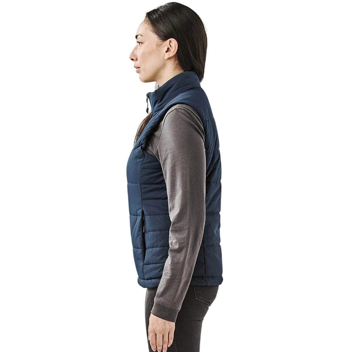 Navy - Side - Stormtech Womens-Ladies Sierra Thermal Gilet