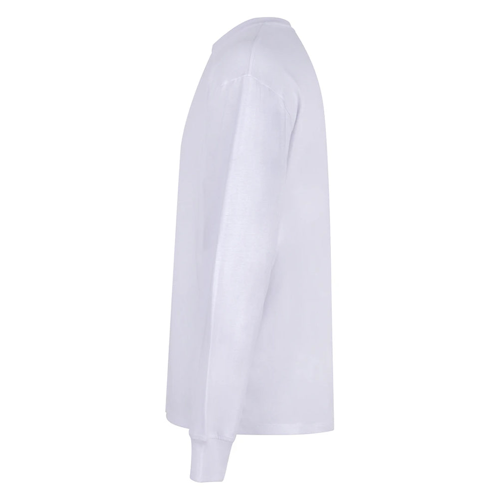 White - Side - Anthem Mens Headline Heavy Long-Sleeved T-Shirt