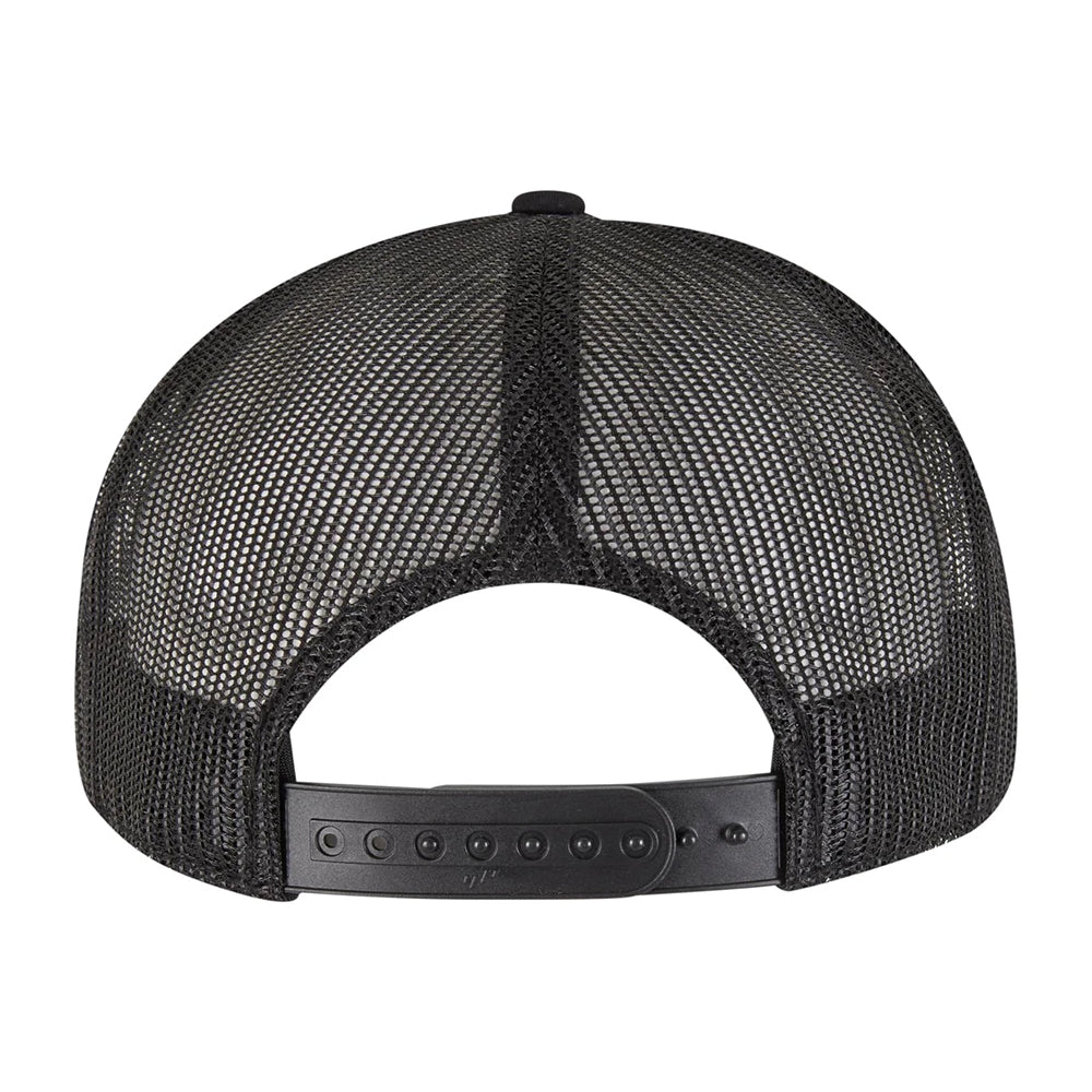 Black - Back - Flexfit Yupoong 7 Panel Trucker Cap