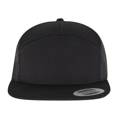 Black - Pack Shot - Flexfit Yupoong 7 Panel Trucker Cap