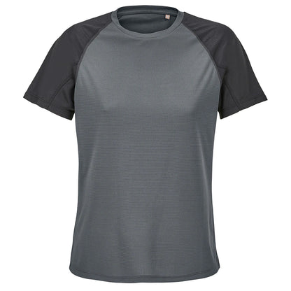 Black-Charcoal - Front - SOLS Womens-Ladies Performance Ripstop T-Shirt