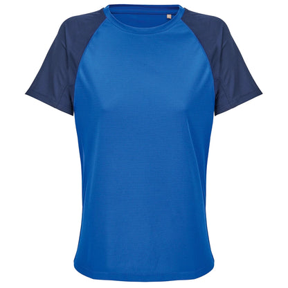 French Navy-Royal Blue - Front - SOLS Womens-Ladies Performance Ripstop T-Shirt