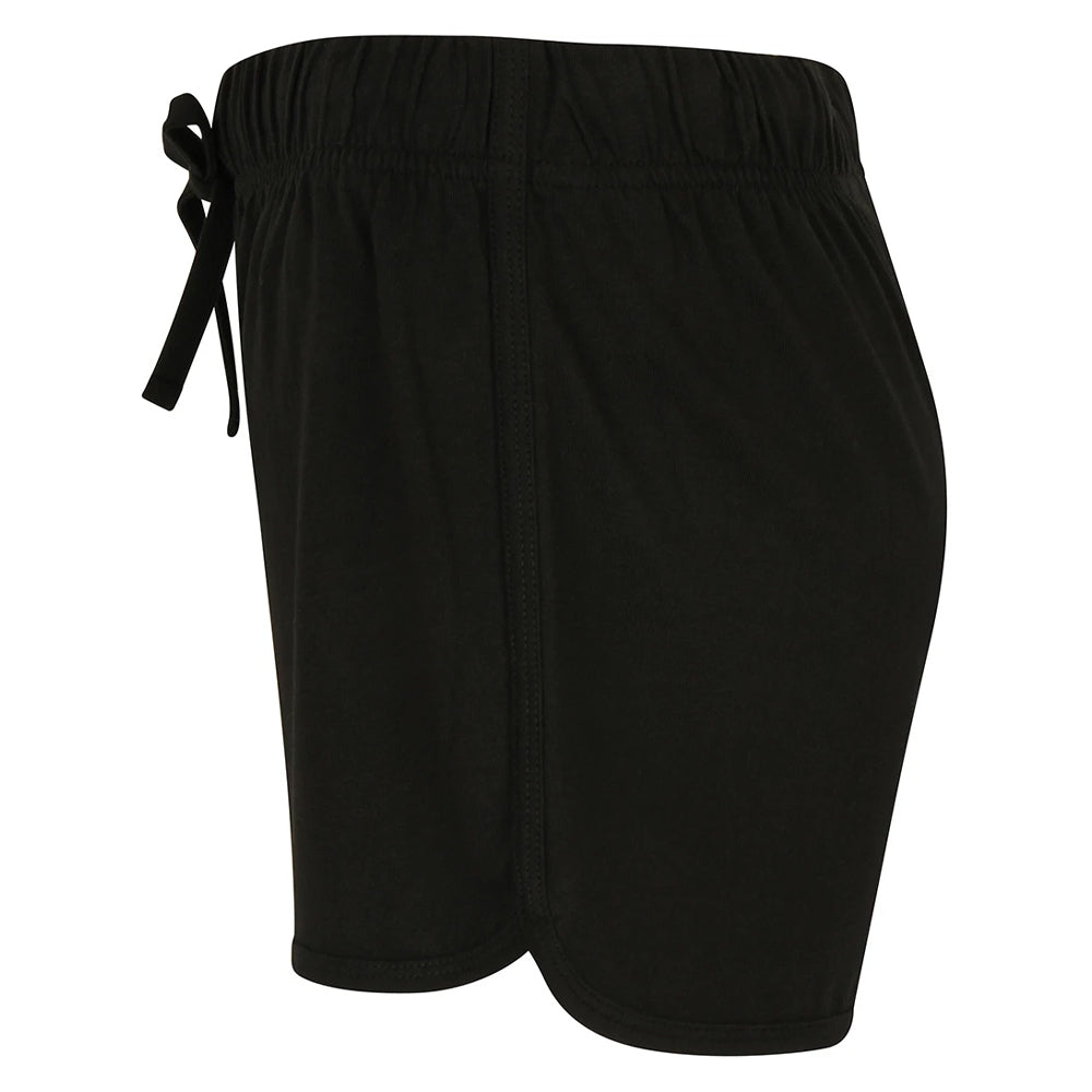 Black - Side - SF Womens-Ladies Retro Shorts