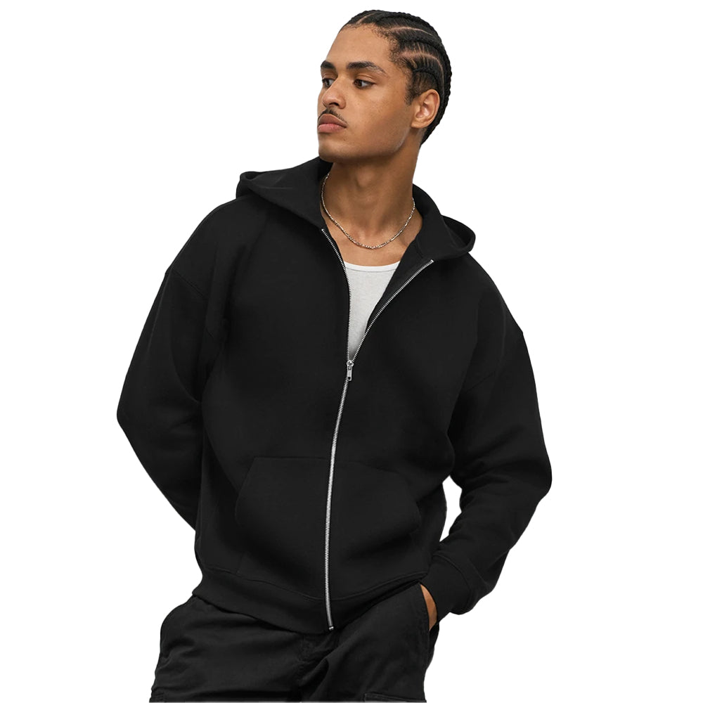 Black - Lifestyle - SOLS Unisex Adult Jelo Full Zip Hoodie