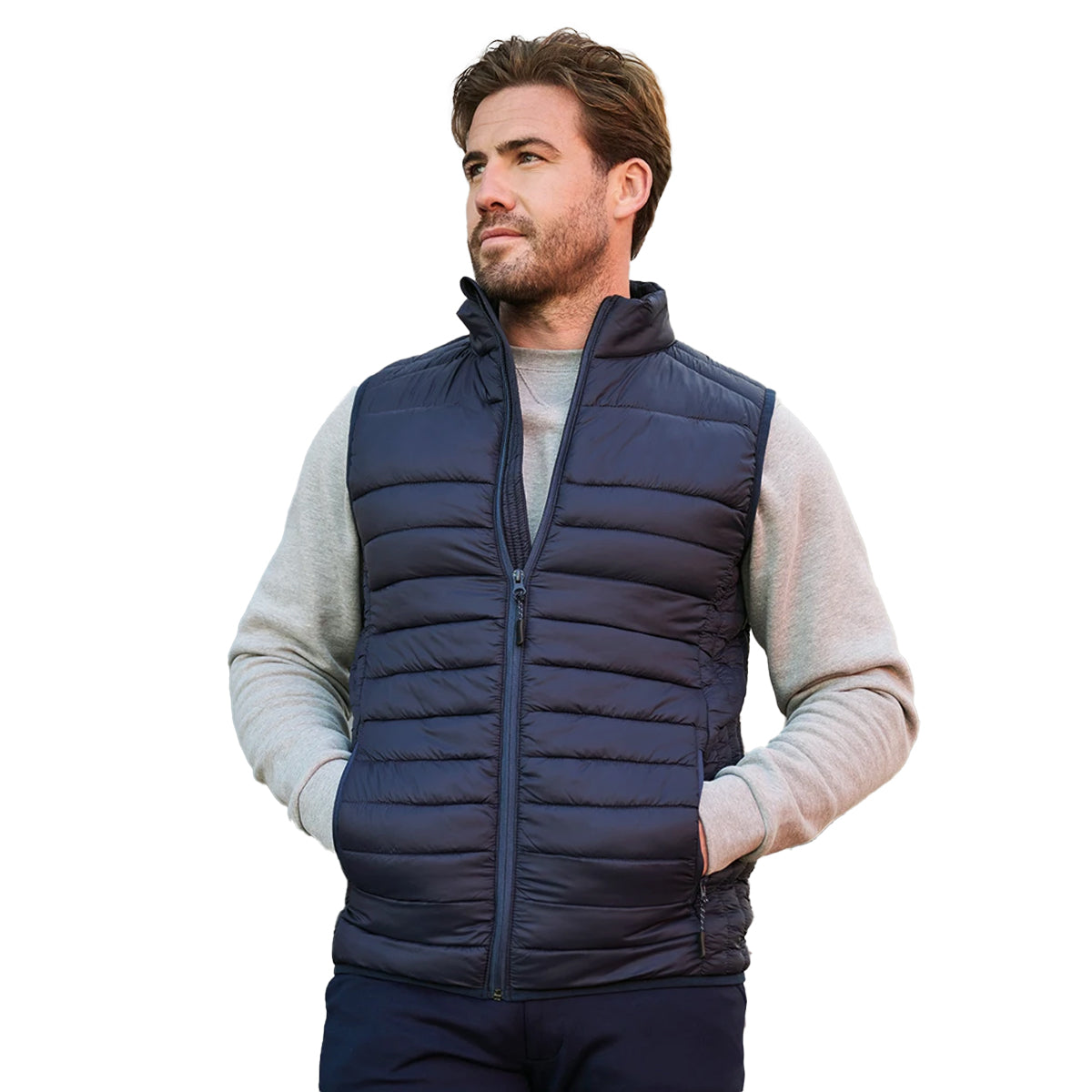 Navy - Back - Brook Taverner Unisex Adult Eugene Core Padded Gilet