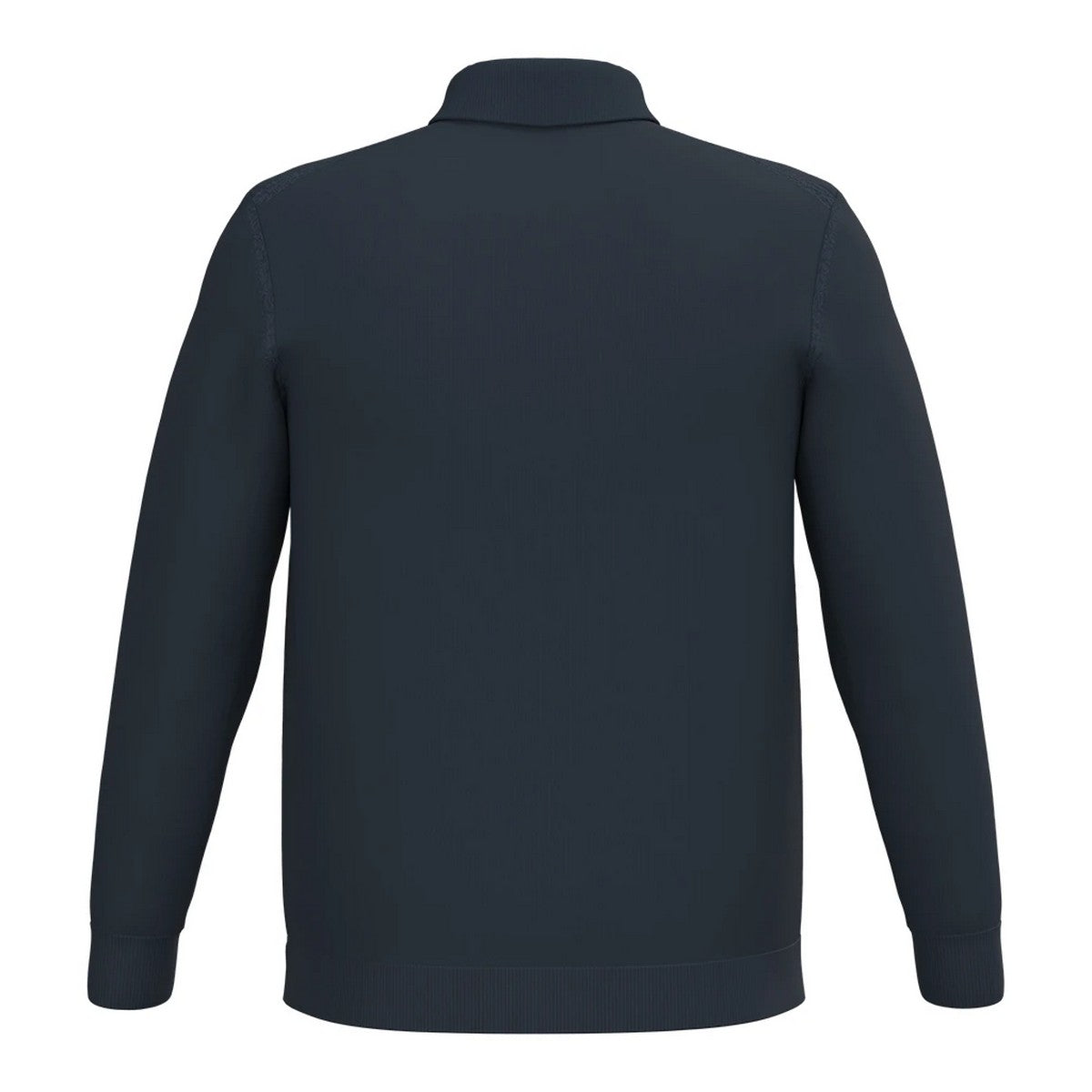 Navy - Back - Spasso Mens Knitted Long-Sleeved Polo Shirt