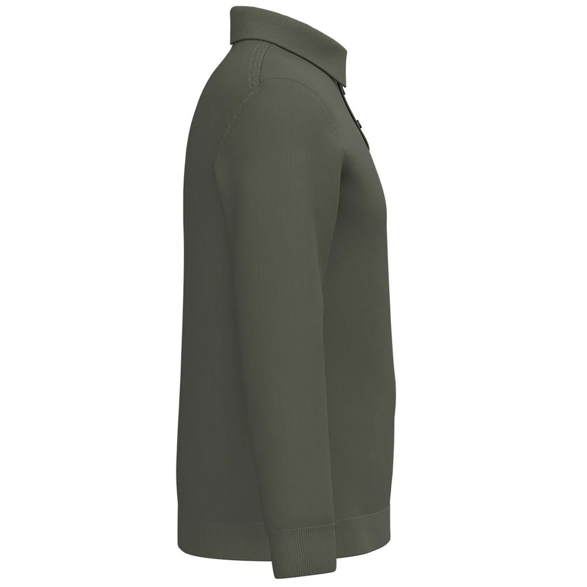 Organic Khaki - Side - Spasso Mens Knitted Long-Sleeved Polo Shirt