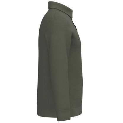 Organic Khaki - Side - Spasso Mens Knitted Long-Sleeved Polo Shirt