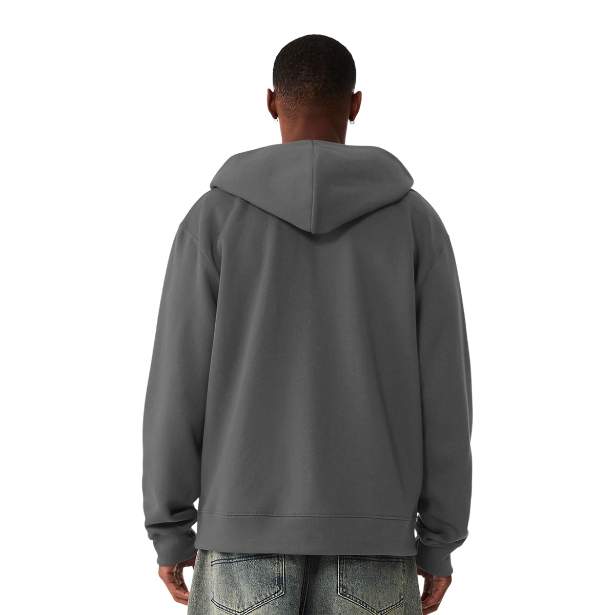 Asphalt - Back - Bella + Canvas Unisex Adult Heavyweight Heavy Full Zip Hoodie