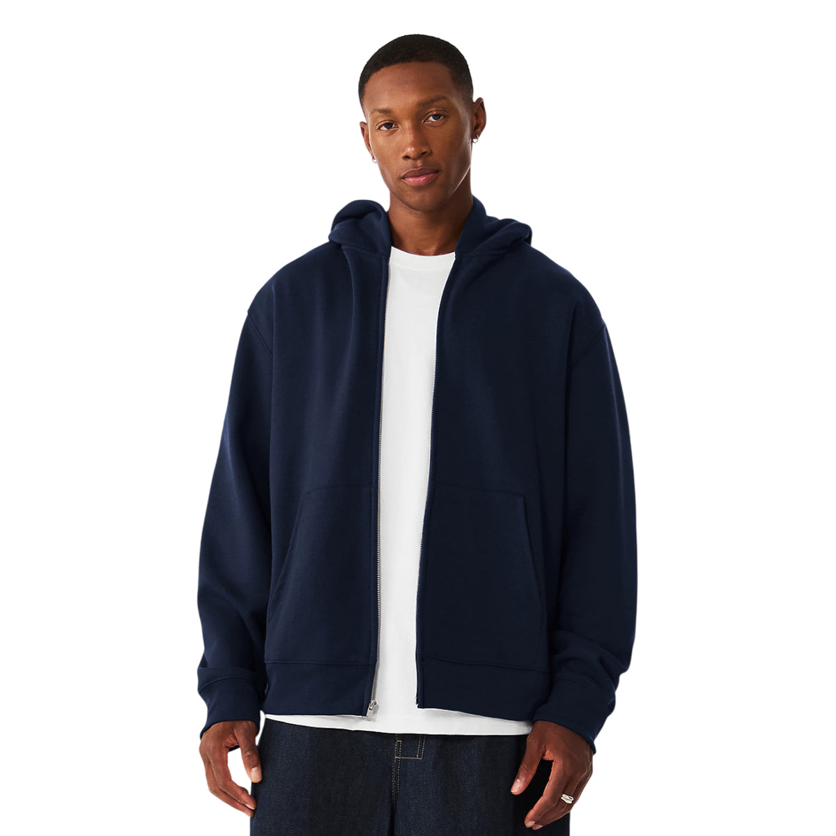 Navy - Side - Bella + Canvas Unisex Adult Heavyweight Heavy Full Zip Hoodie