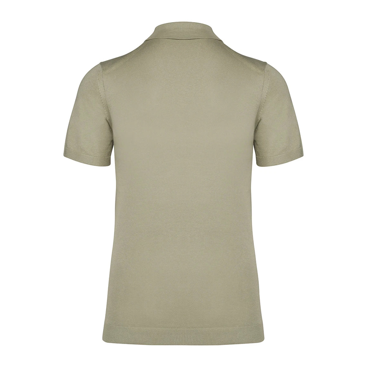 Organic Khaki - Back - Spasso Mens Knitted Polo Shirt