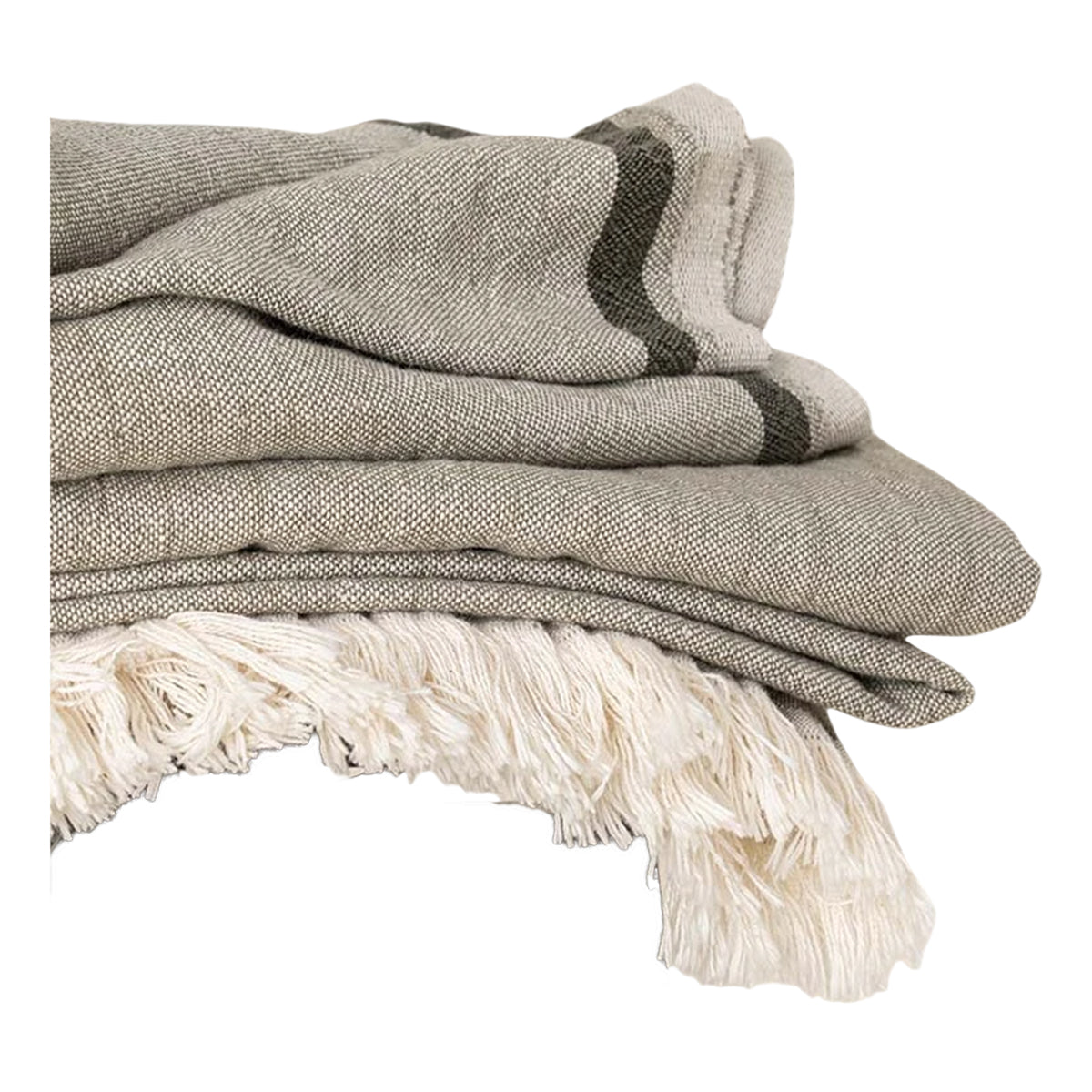 Olive Green Heather - Back - Spasso Stripe Fouta