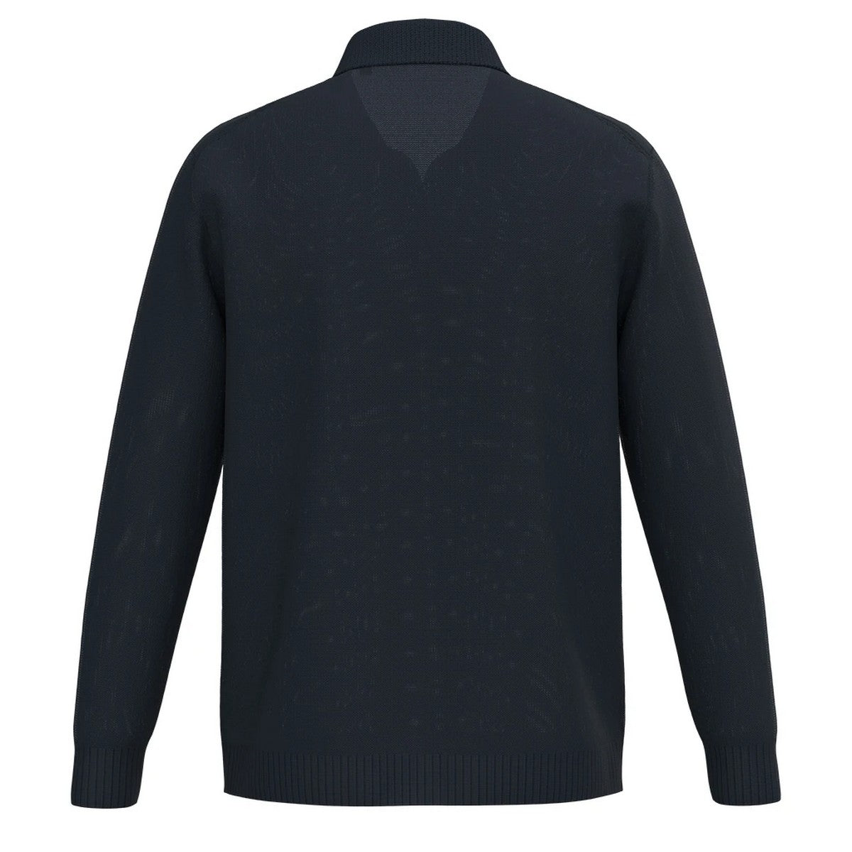 Navy - Back - Spasso Mens Polo Neck Jumper